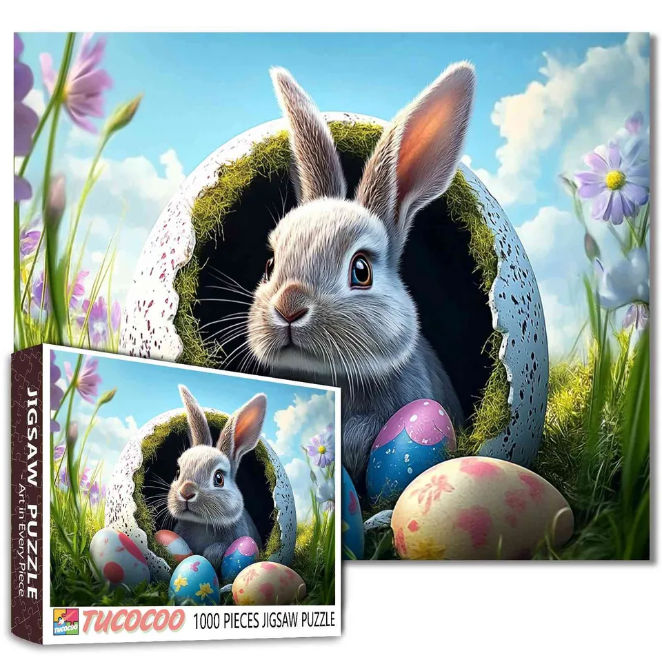 tucocoo-jigsaw-easter-bunny-surprise-puzzle-1000-teile-ostern image 1