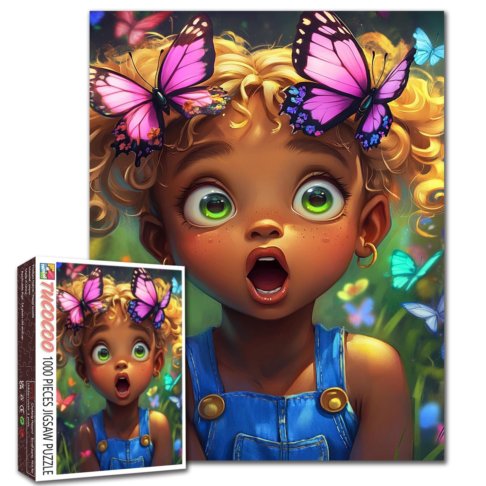 tucocoo-jigsaw-puzzles-butterfly-wonder-girl-puzzle-1000-teile-schmetterling image 1