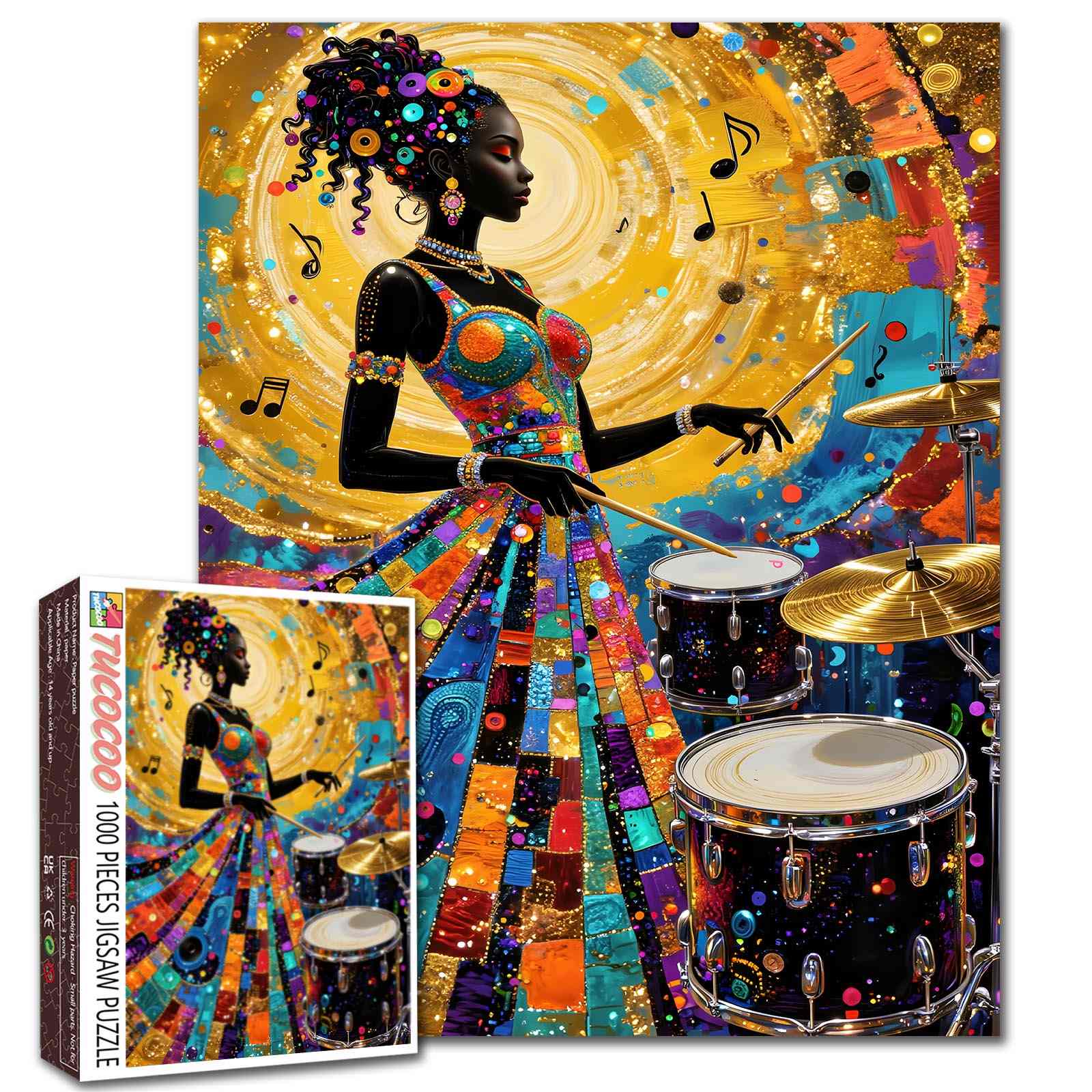 tucocoo-jigsaw-rhythm-of-color-jazz-drummer-puzzle-1000-teile image 1