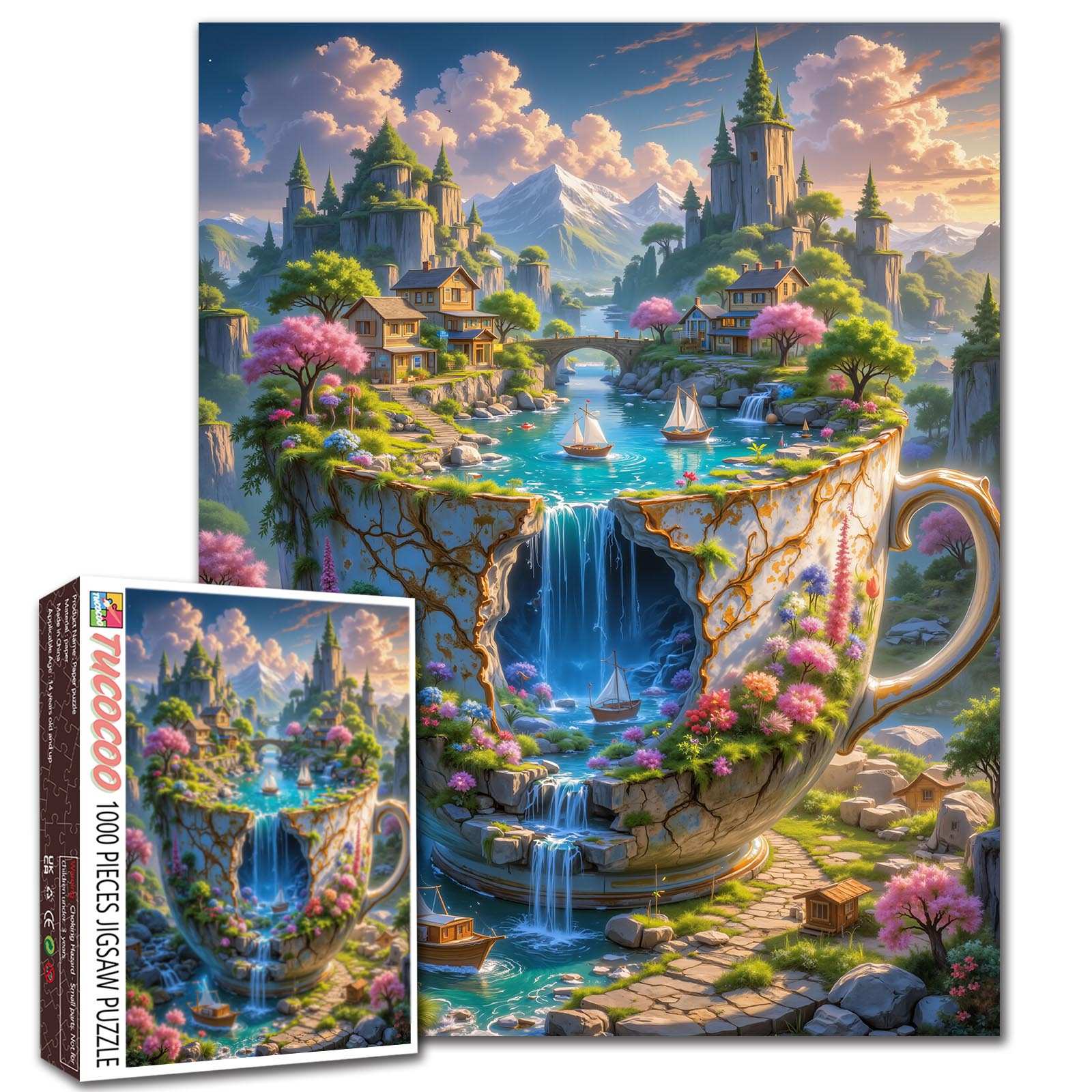 tucocoo-teacup-falls-village-puzzle-1000-landschaft image 1