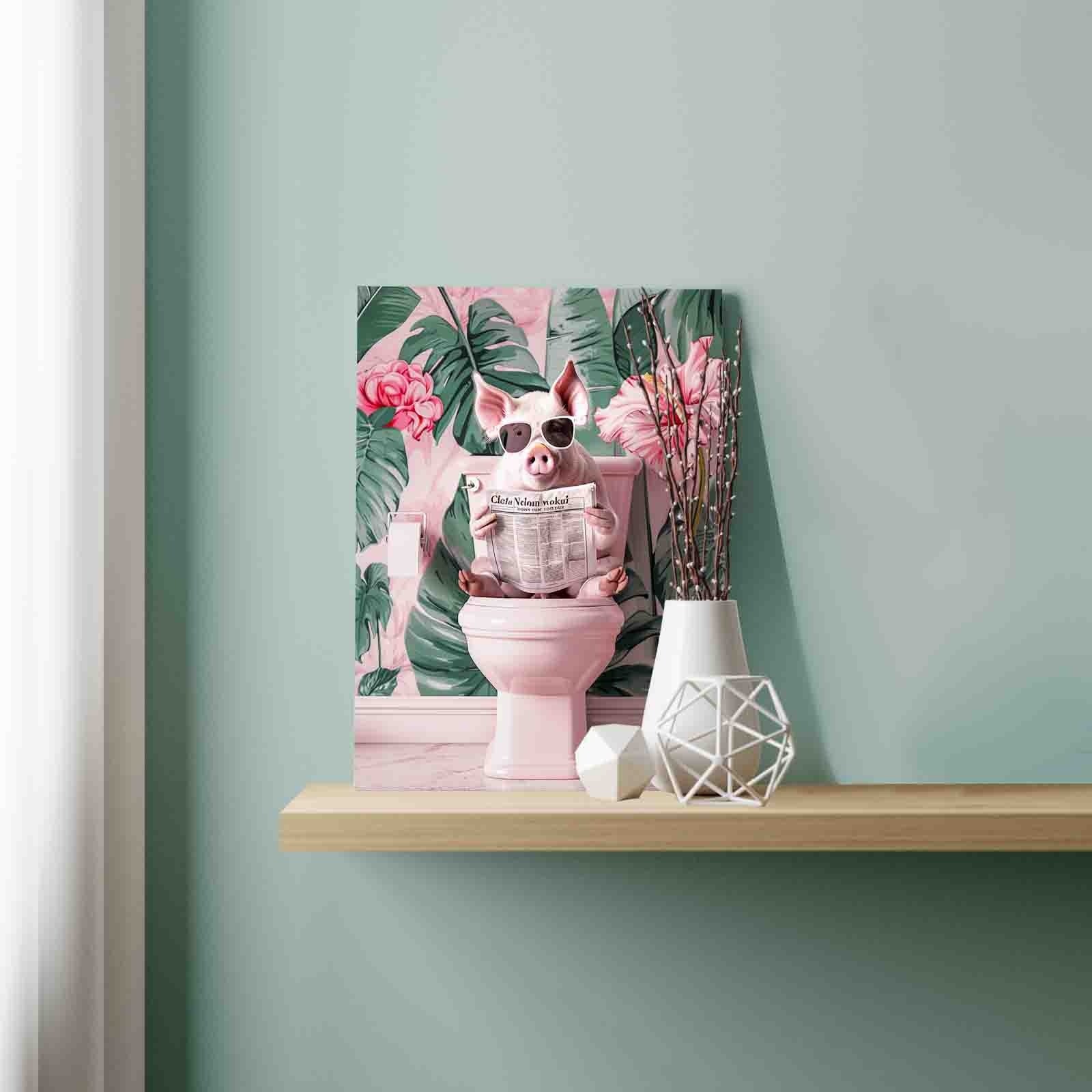 tucocoo-paint-by-numbers-schwein-auf-toilette-malen-nach-zahlen-ohne-rahmen image 3