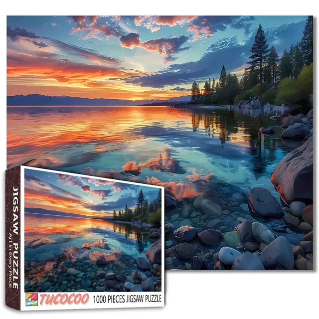 tucocoo-sunset-lake-reflection-puzzle-1000-teile-landschaft image 1