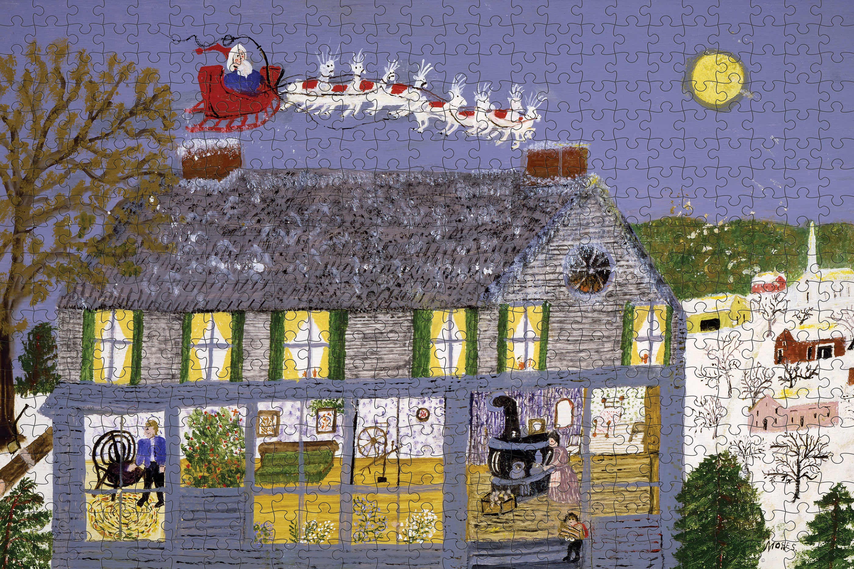 pomegranate-grandma-moses-santa-claus-ii-500-t-glitzer image 2