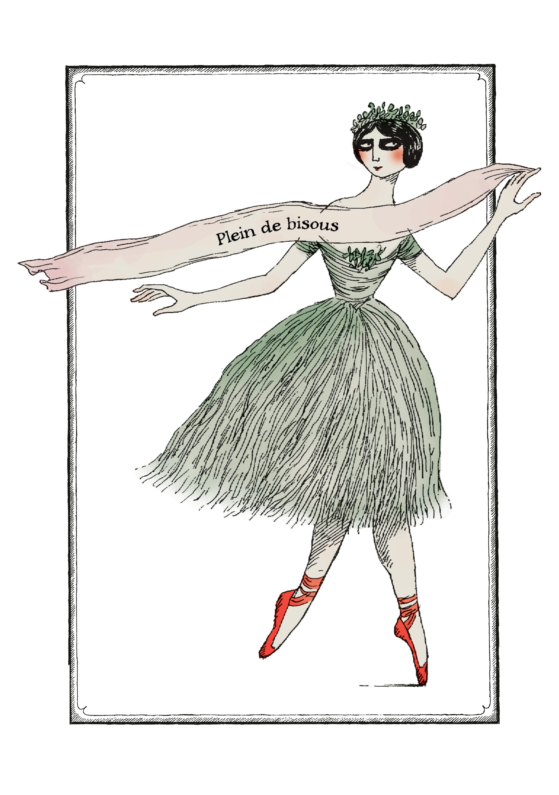 pomegranate-edward-gorey-ballerina-blanko-karte-humor image 1