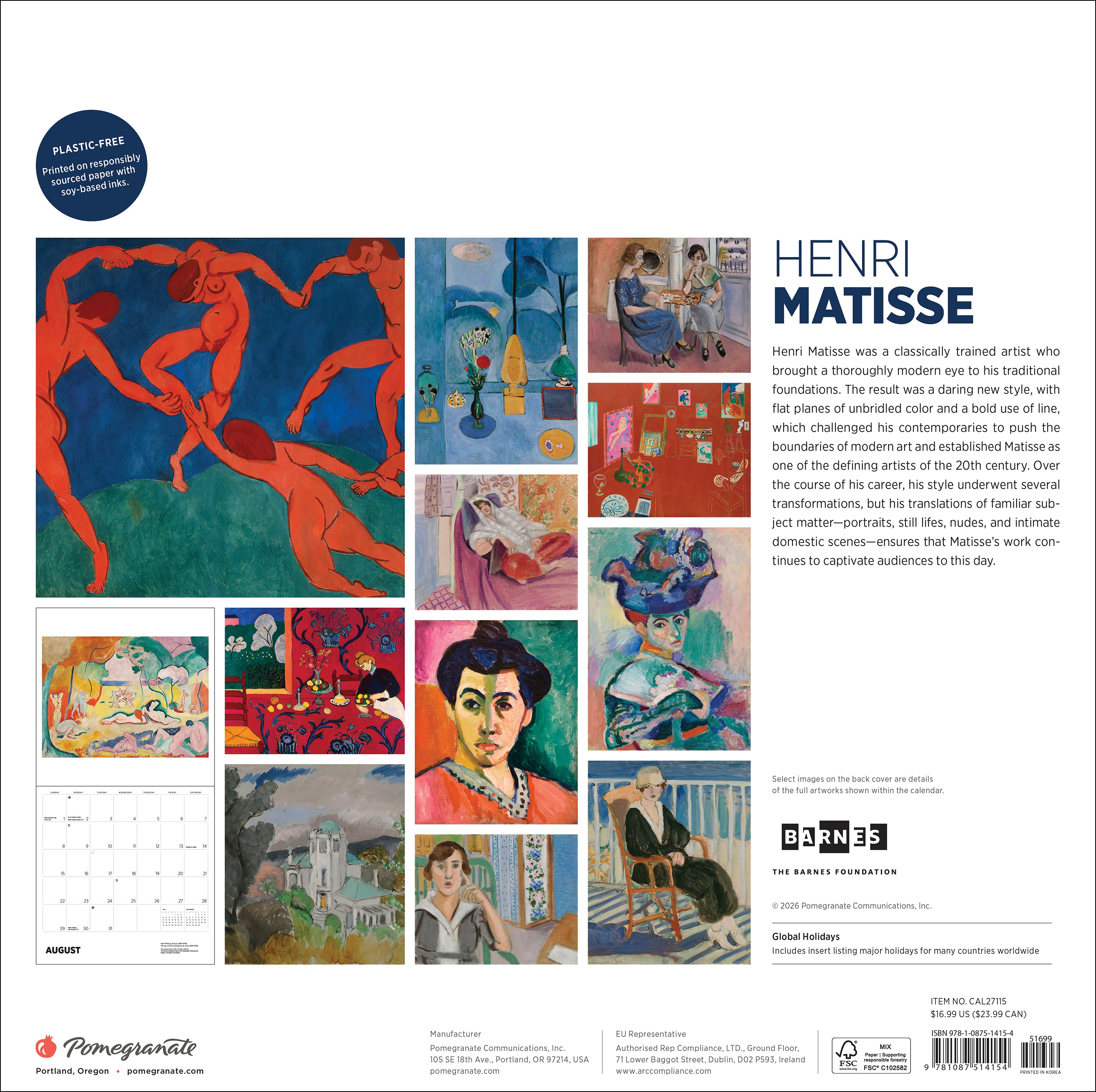 pomegranate-henri-matisse-wandkalender-2027-kunst image 8