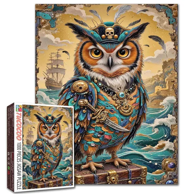 tucocoo-pirate-owl-treasure-puzzle-1000-teile-eule image 1