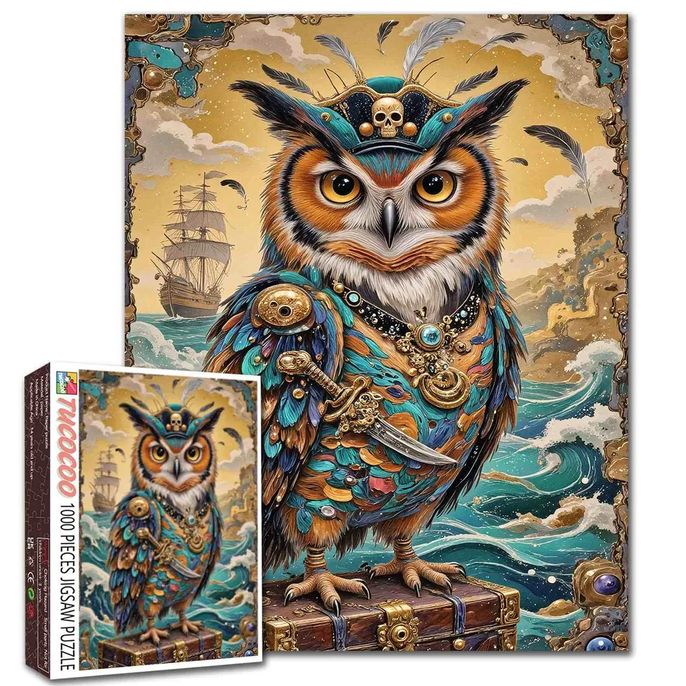 tucocoo-pirate-owl-treasure-puzzle-1000-teile-eule image 1