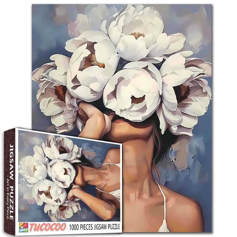 tucocoo-jigsaw-puzzles-wei-e-blume-puzzle-1000-teile-portrait image 1