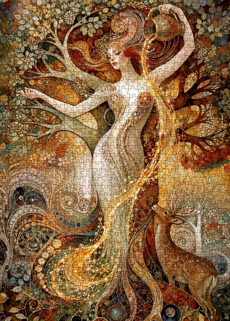 tucocoo-golden-forest-goddess-puzzle-1000-teile-fantasy image 2