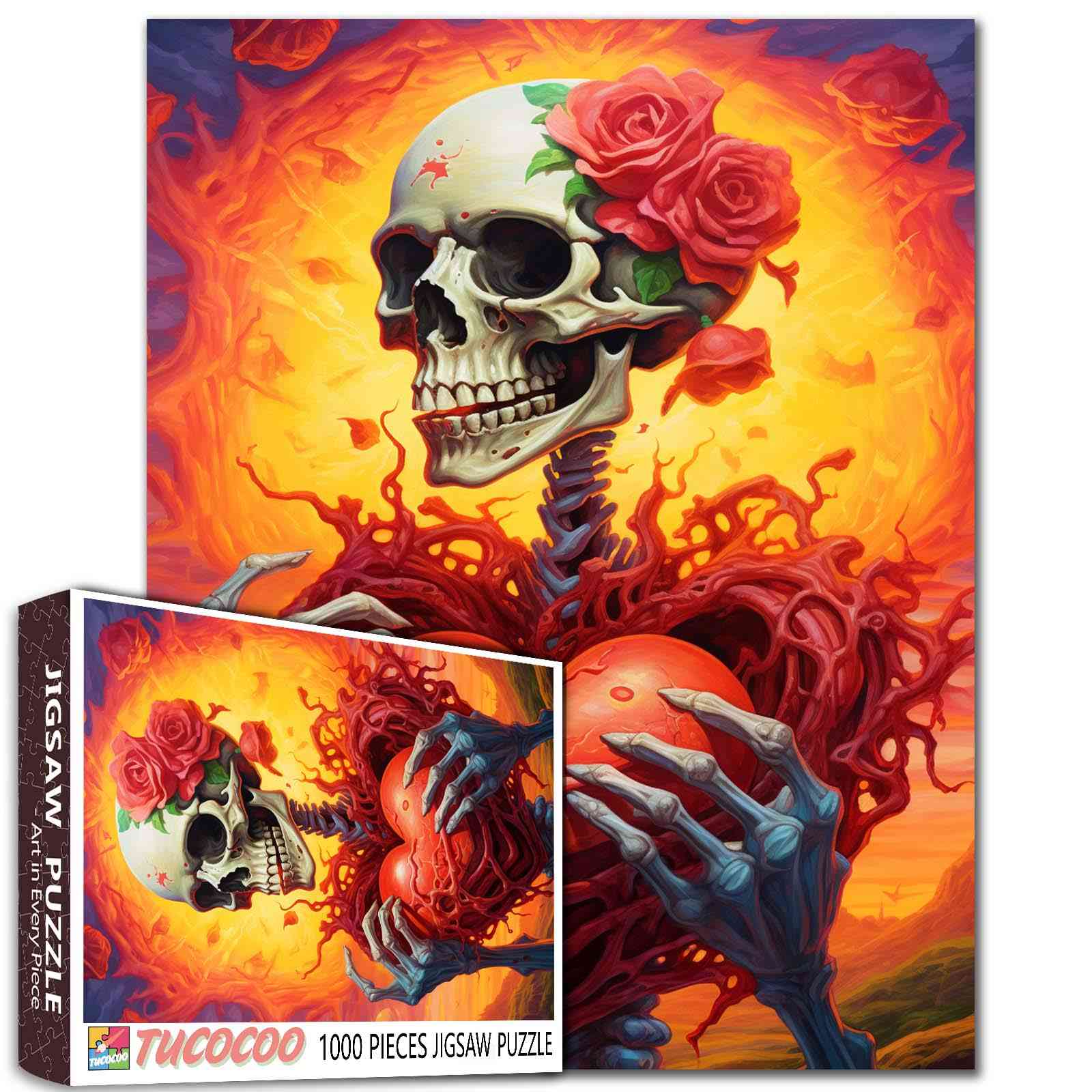 tucocoo-fiery-skeleton-love-puzzle-1000-teile-skelett image 1