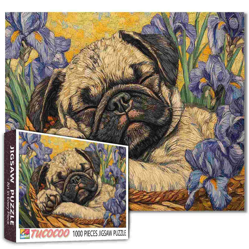 tucocoo-sleeping-pug-puzzle-1000-teile-mops image 1