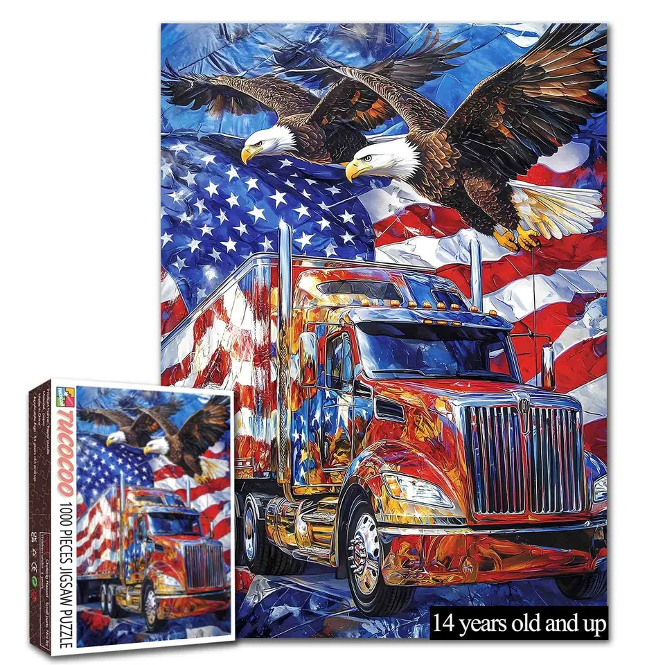 tucocoo-american-eagle-freedom-truck-puzzle-1000-teile-adler image 1