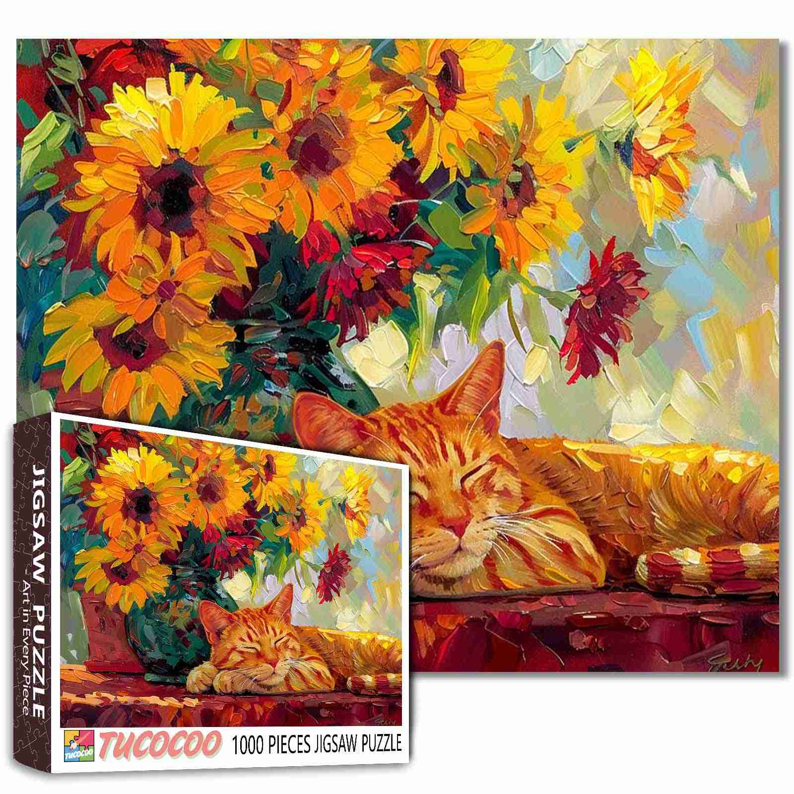 tucocoo-jigsaw-puzzles-sleeping-cat-puzzle-1000-teile-katze image 1