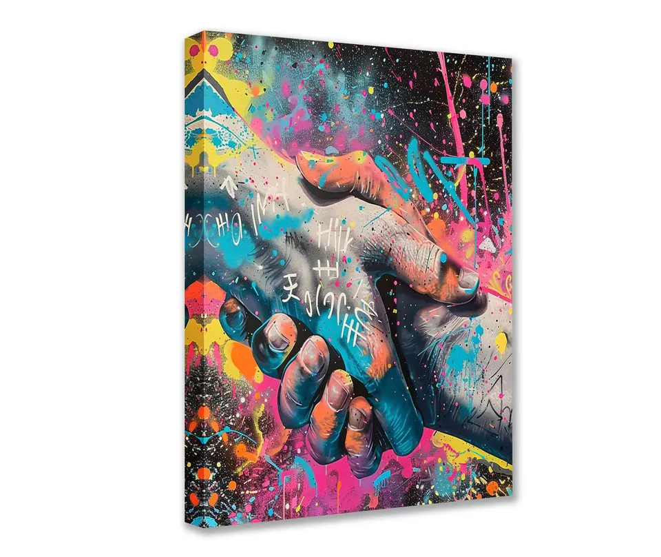 tucocoo-graffiti-hands-of-support-leinwandbild-30x40-bunt image 1