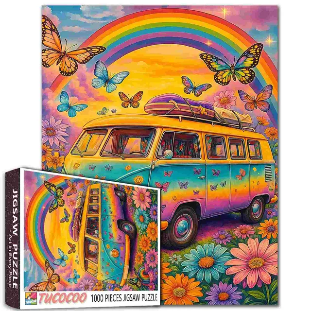 tucocoo-rainbow-van-journey-puzzle-1000-teile-retro-van image 1