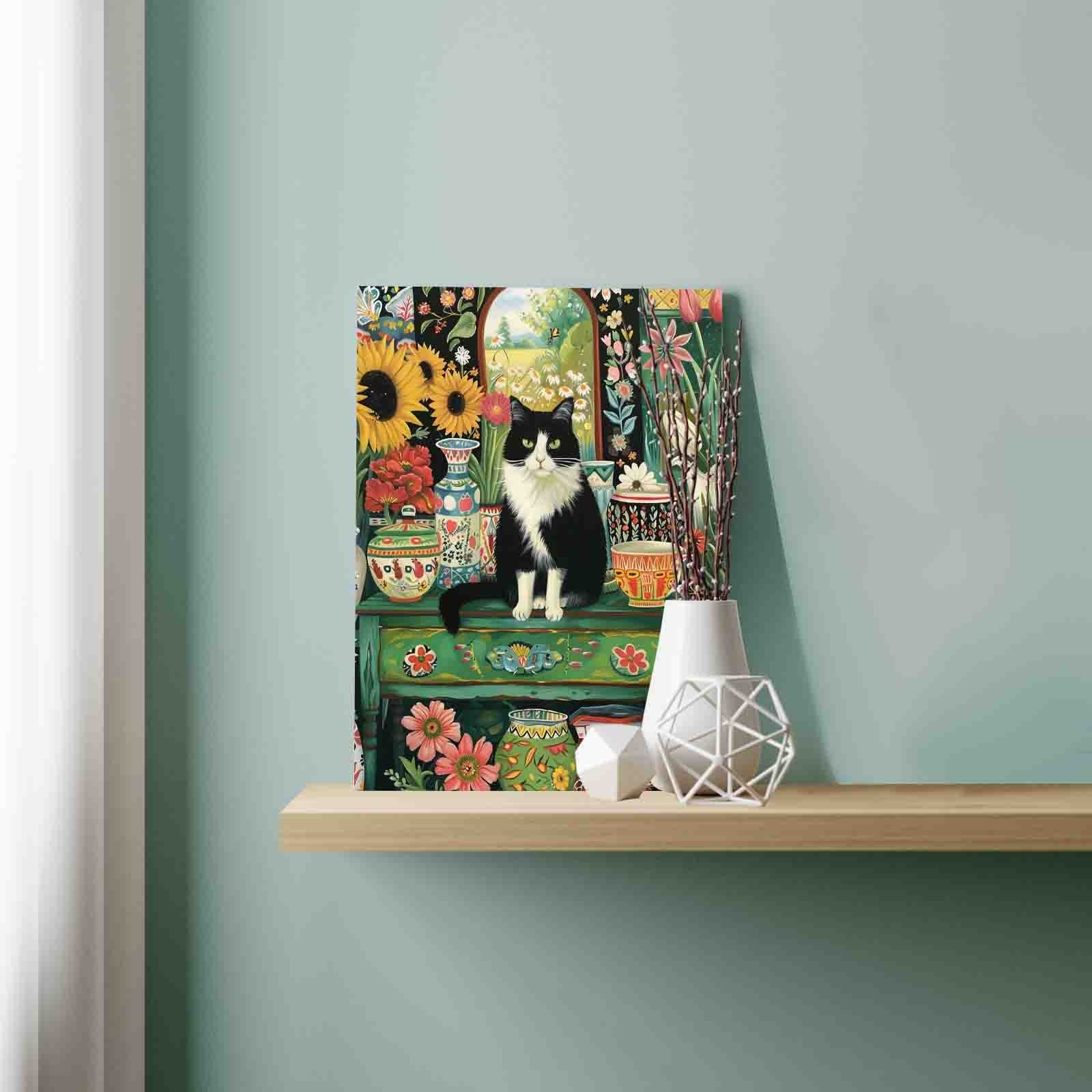 tucocoo-paint-by-numbers-floral-garden-cat-malbild-40x50-ohne-rahmen image 3