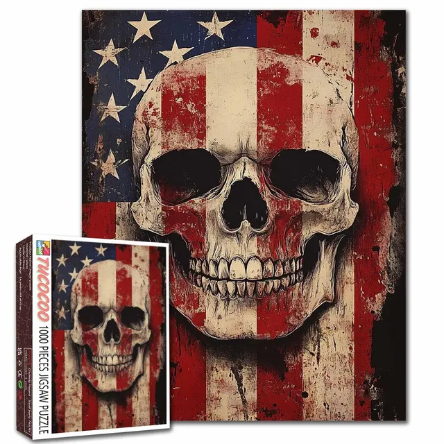 tucocoo-patriotic-skull-flag-art-puzzle-1000-teile-totenkopf image 1