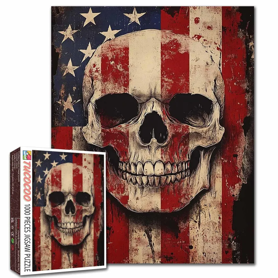 tucocoo-patriotic-skull-flag-art-puzzle-1000-teile-totenkopf image 1
