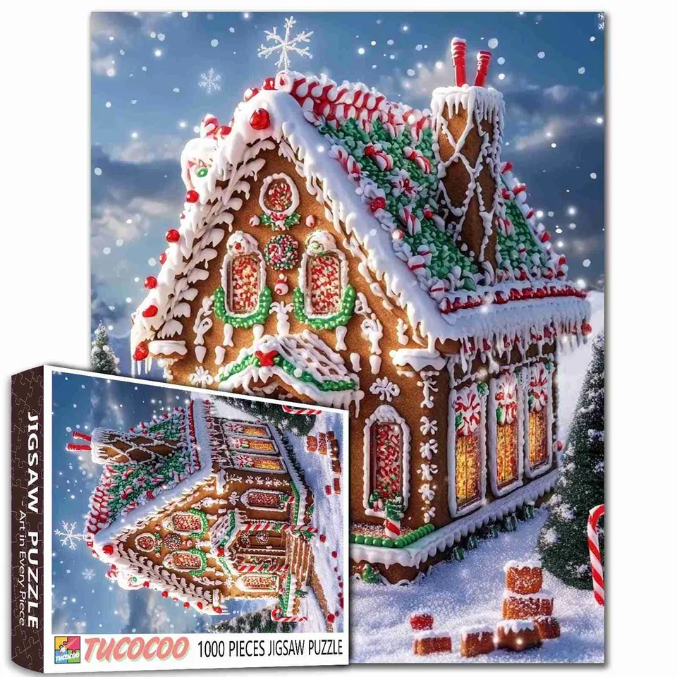 tucocoo-jigsaw-puzzles-candy-gingerbread-house-puzzle-1000-weihnachten image 1