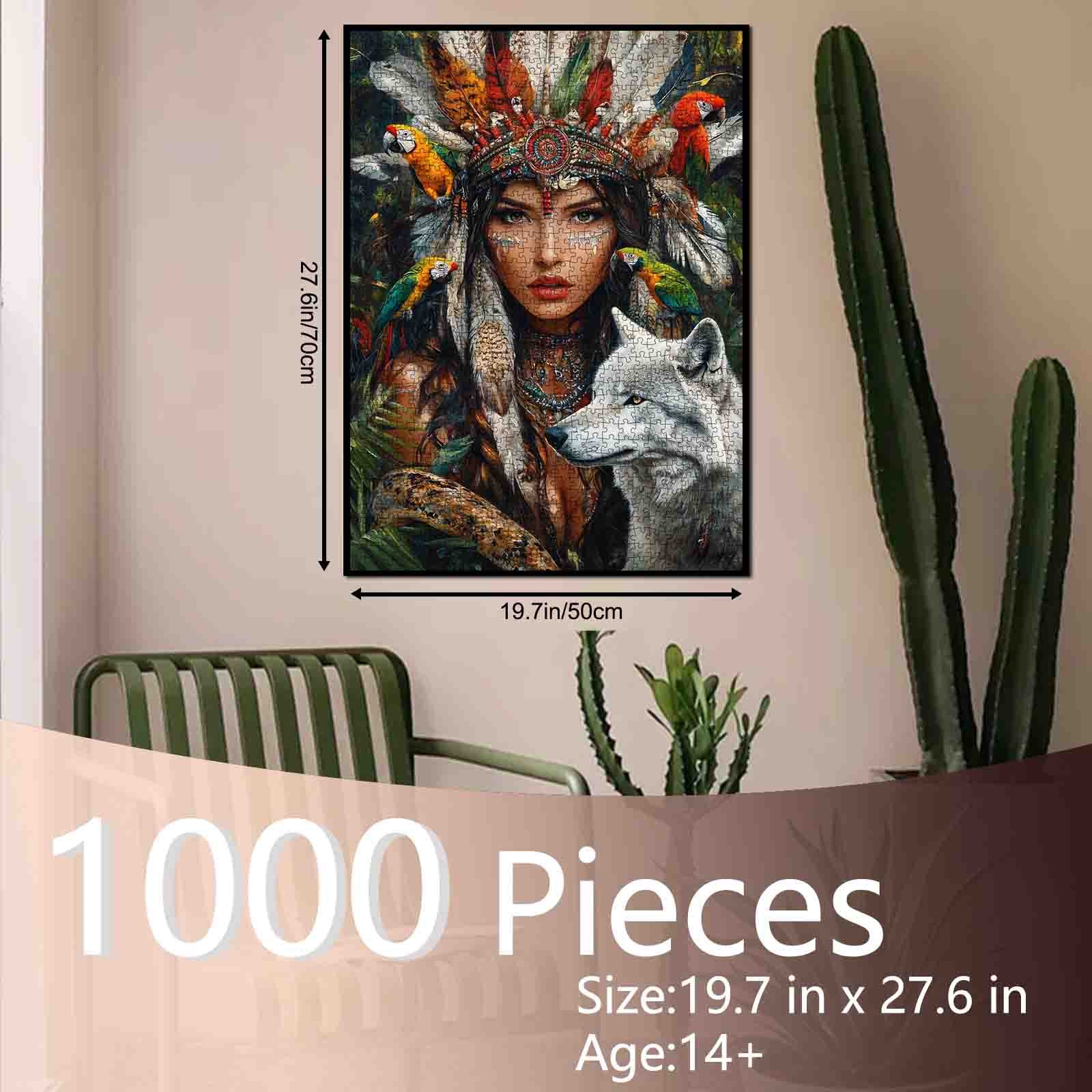 tucocoo-sacred-feathers-white-wolf-puzzle-1000-teile-frau image 5