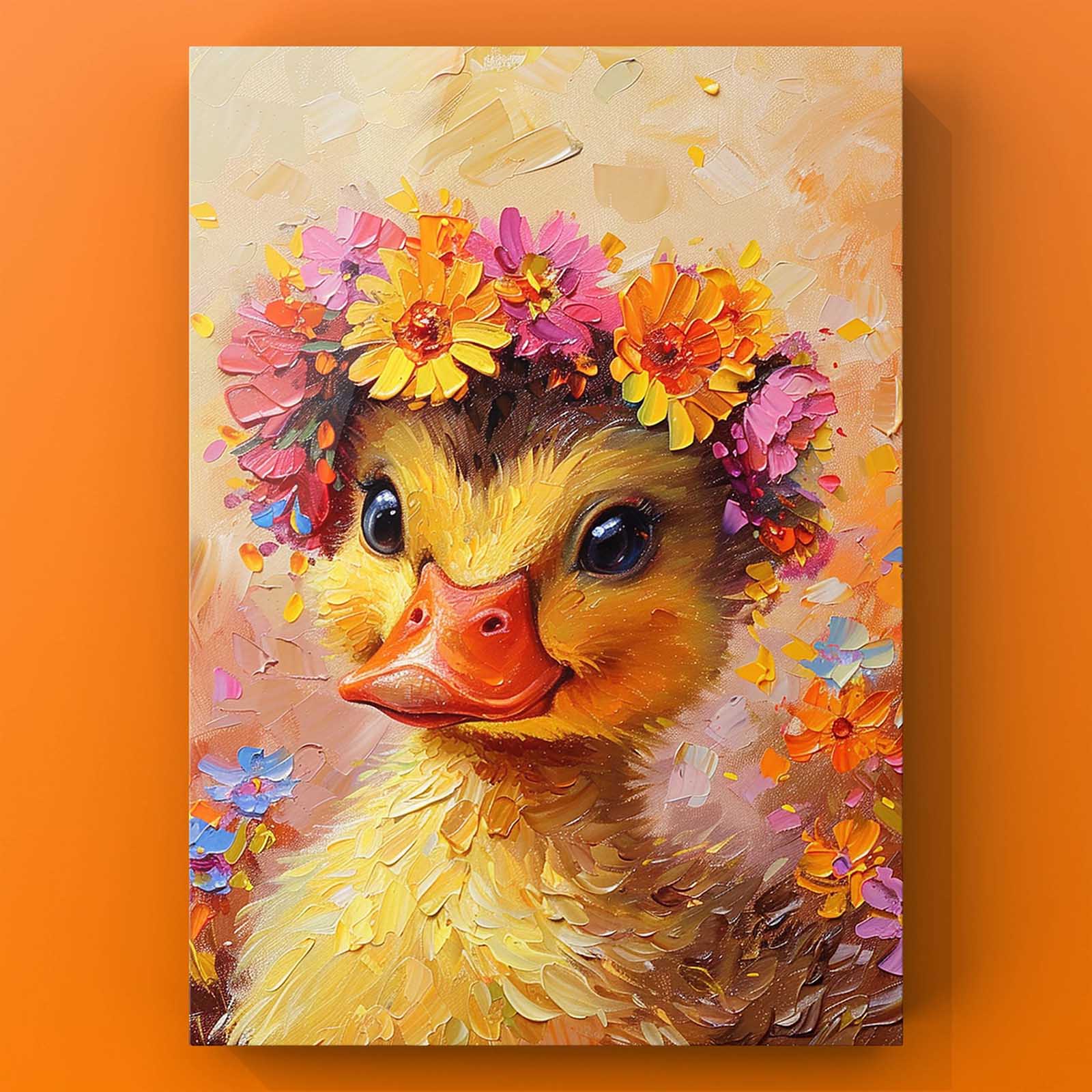 tucocoo-canvas-entenk-ken-mit-blumenkranz-leinwandbild-30x40cm image 2
