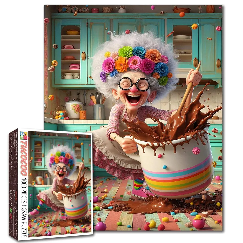 tucocoo-joyful-chocolate-chaos-puzzle-1000-teile-backen image 1