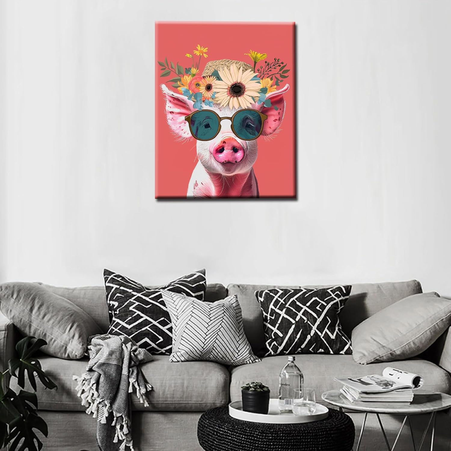 tucocoo-paint-by-numbers-schwein-sonnenbrille-malset-40x50 image 2