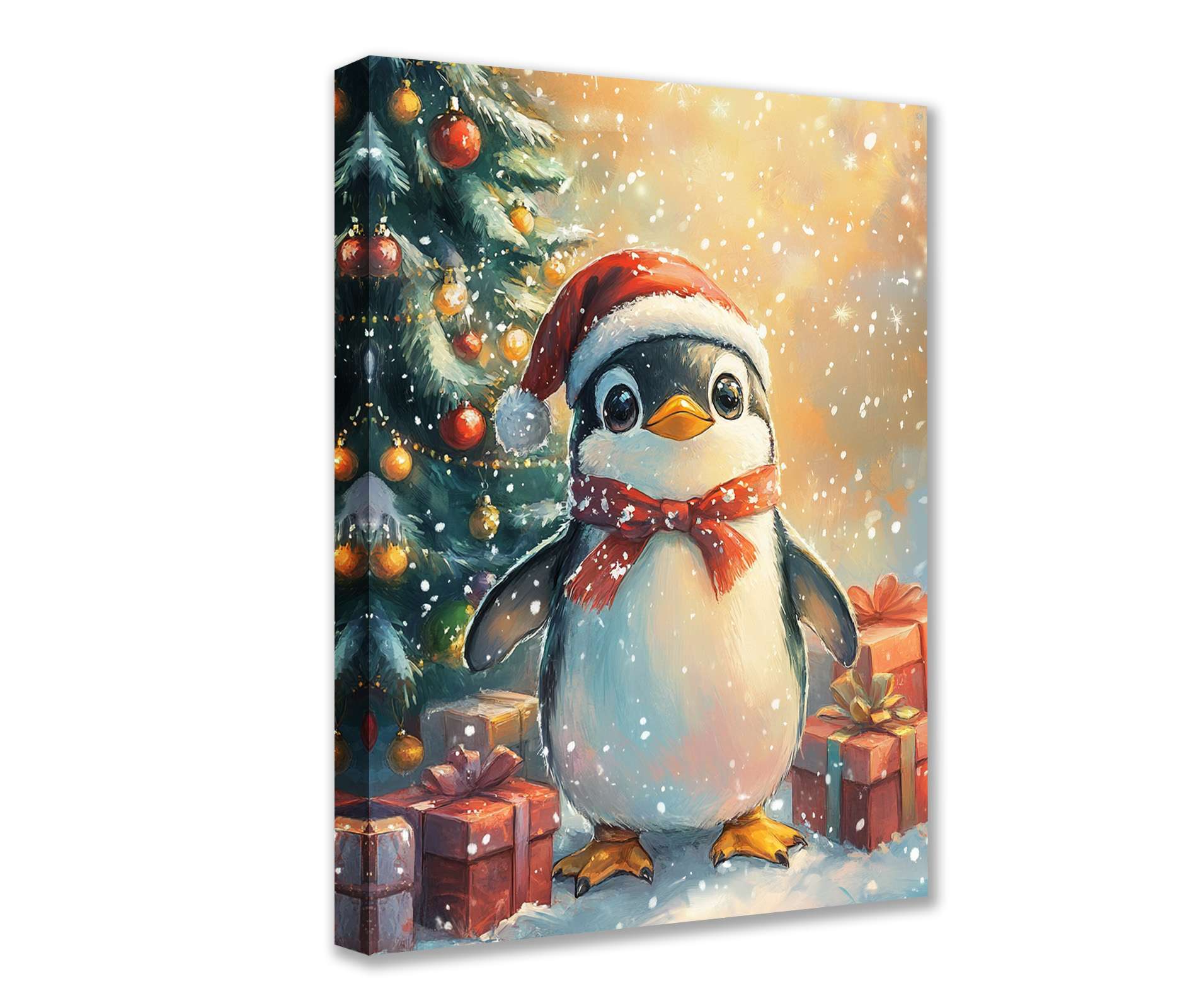 tucocoo-christmas-penguin-leinwandbild-30x40-cm-gerahmt-weihnachten image 1
