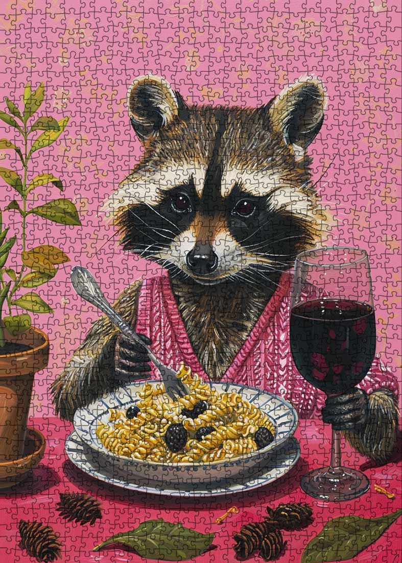tucocoo-jigsaw-puzzles-raccoon-dinner-puzzle-1000-teile-waschb-r image 2
