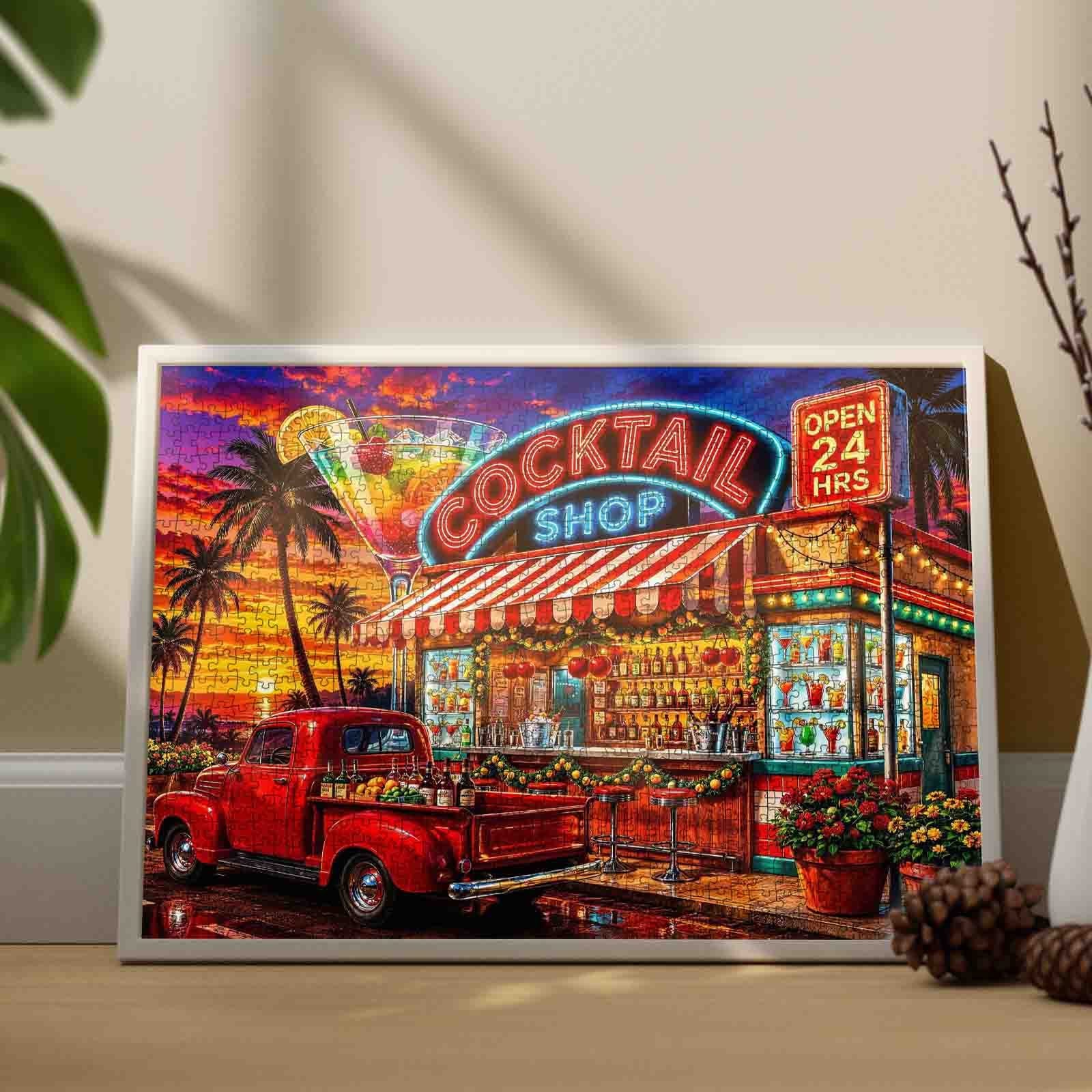 tucocoo-jigsaw-neon-cocktail-sunset-bar-puzzle-1000-teile-landschaft image 3