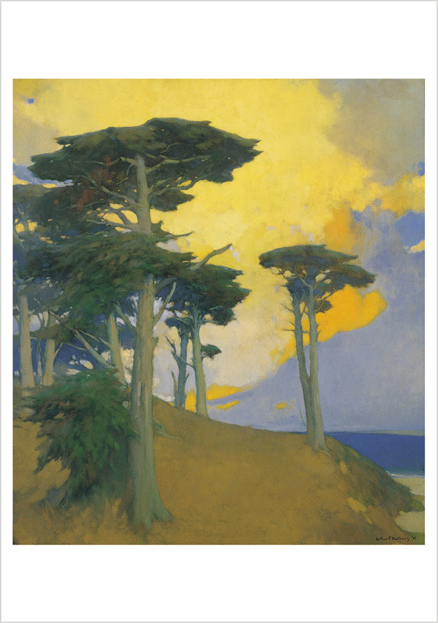 pomegranate-arthur-f-mathews-cypresses-gru-karten-set-zypressen image 3