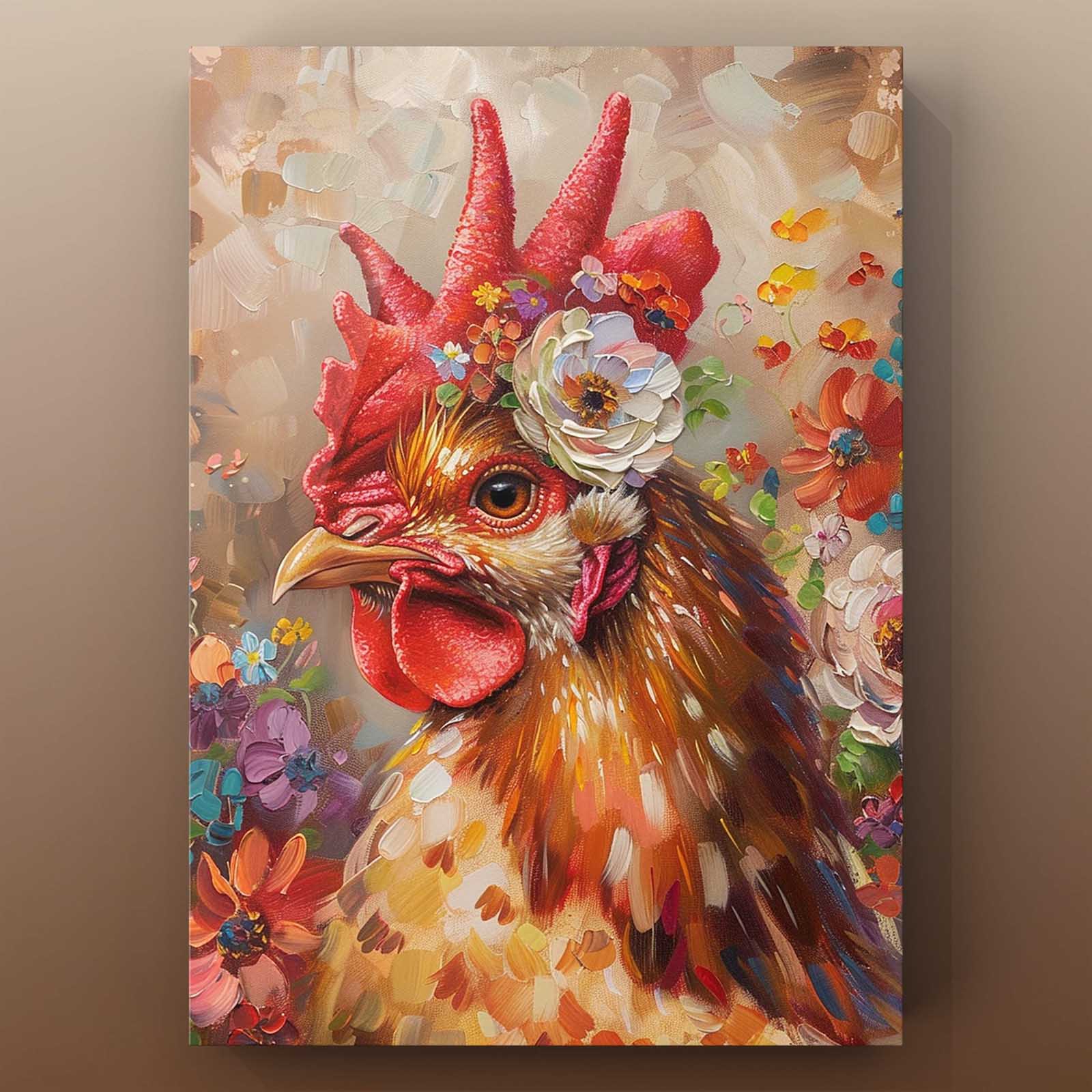 tucocoo-floral-chicken-leinwandbild-huhn-30x40cm image 2