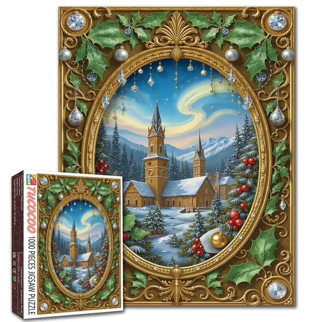 tucocoo-jigsaw-puzzles-winter-kathedrale-puzzle-1000-teile-weihnachten image 1