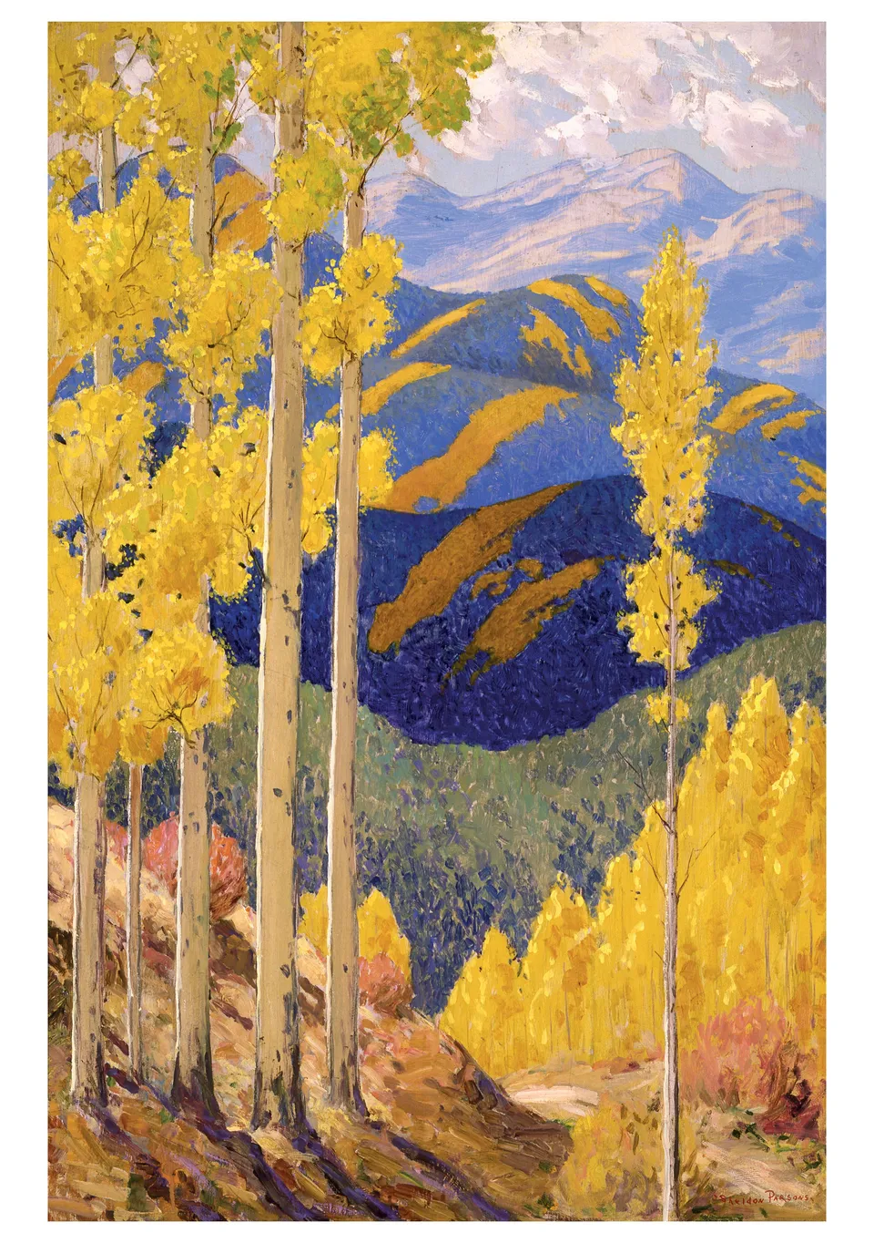 pomegranate-blank-notecards-sheldon-parsons-santa-fe-mountains-karte image 1