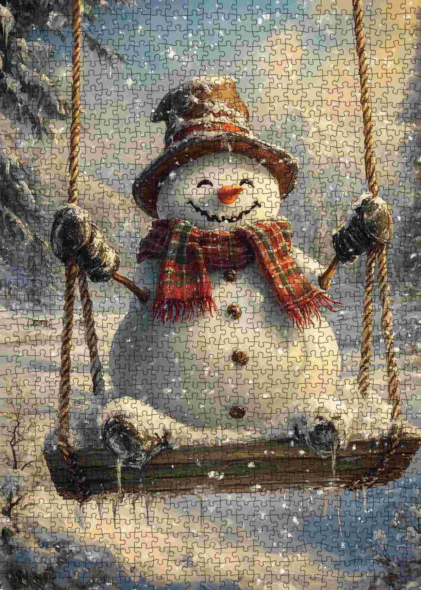 tucocoo-schaukelnder-schneemann-puzzle-1000-teile-weihnachten image 2