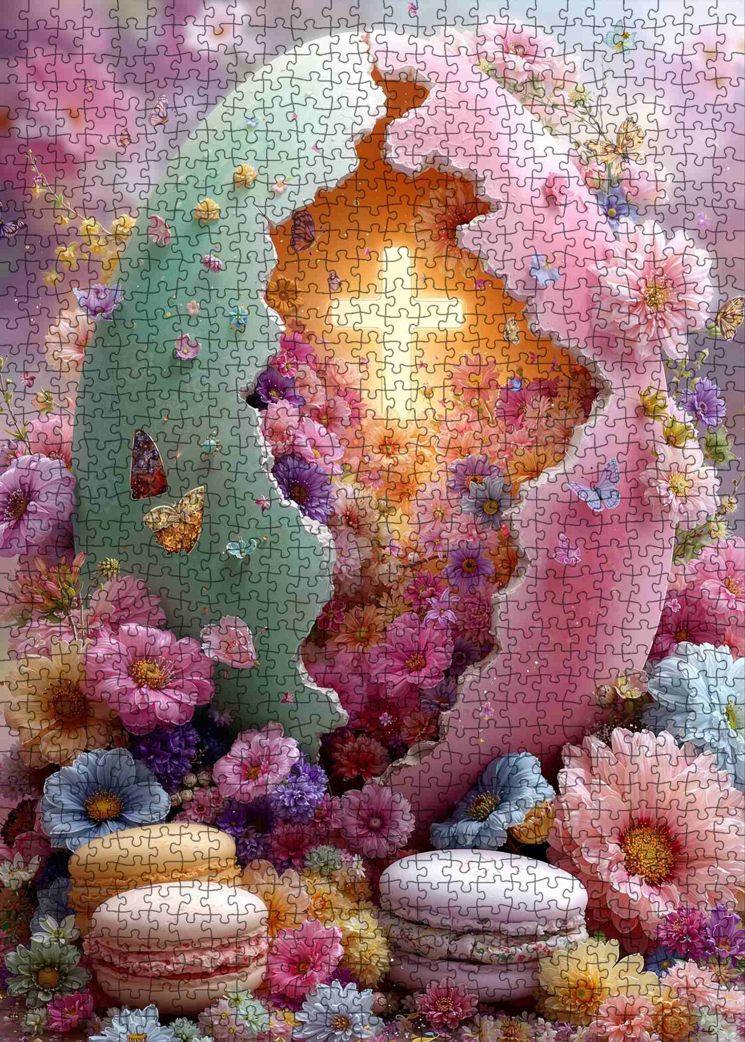 tucocoo-jigsaw-puzzles-floral-easter-bunny-silhouette-dream-puzzle-1000-teile-os image 2