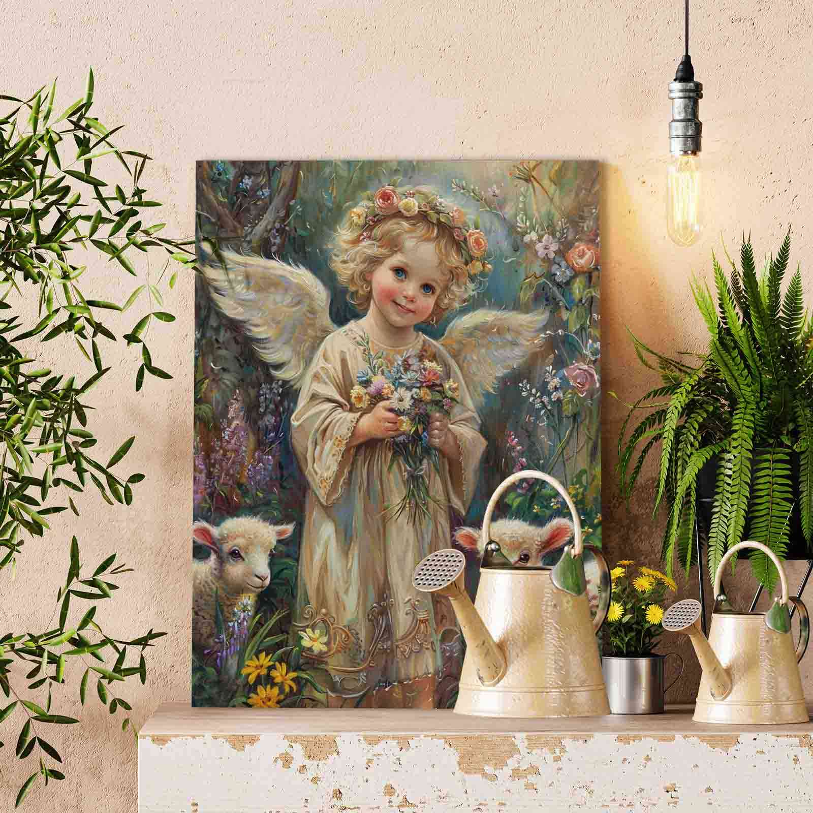 tucocoo-paint-by-numbers-flower-angel-and-lambs-malen-nach-zahlen-40x50 image 2
