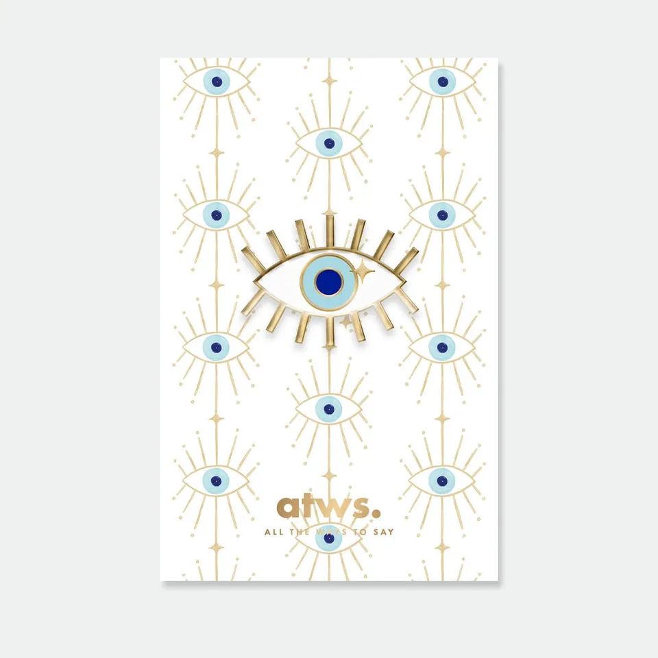 all-the-ways-to-say-blue-eye-emaille-pin-gold-blaues-auge image 1