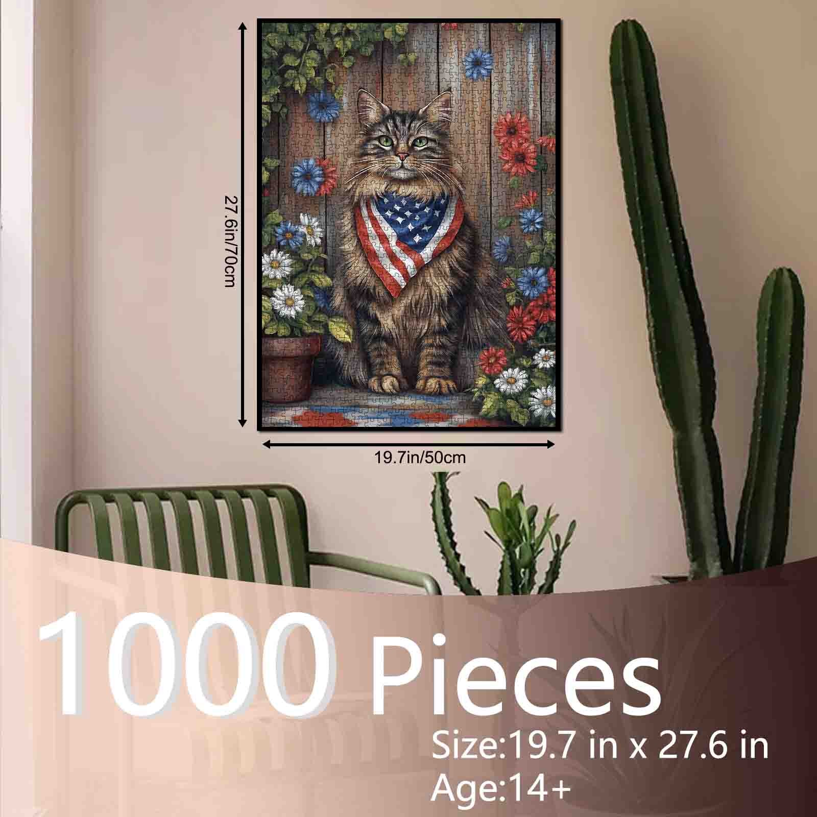 tucocoo-patriotic-garden-cat-portrait-puzzle-1000-teile-katze image 5