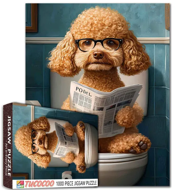 tucocoo-jigsaw-reading-poodle-puzzle-1000-teile-hund-pudel image 1