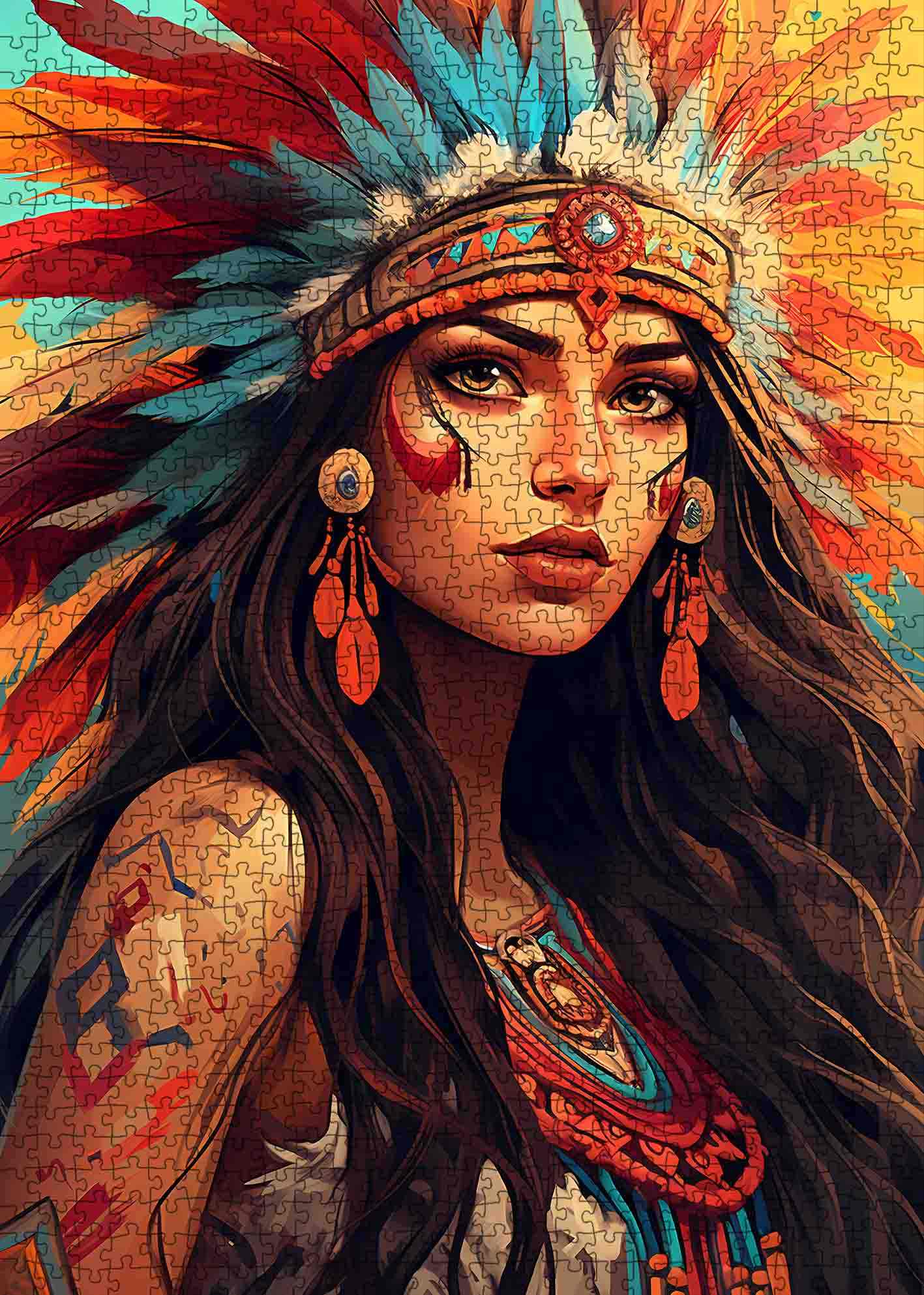 tucocoo-native-america-woman-puzzle-1000-teile-portrait image 2