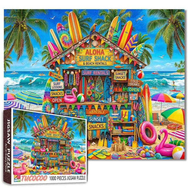 tucocoo-aloha-surf-shack-puzzle-1000-teile-strand image 1