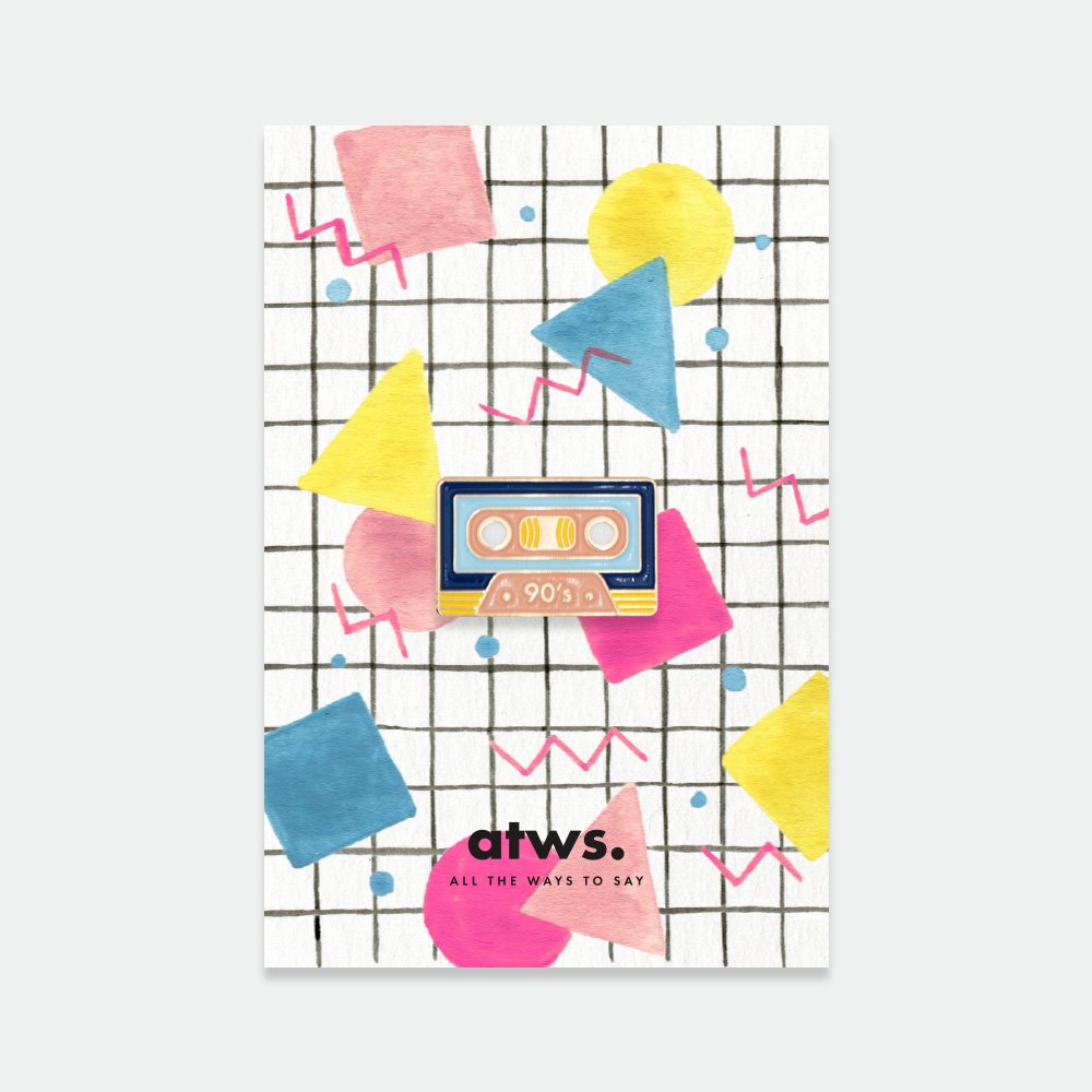 all-the-ways-to-say-small-tape-pin-kassette-emaille-retro image 1