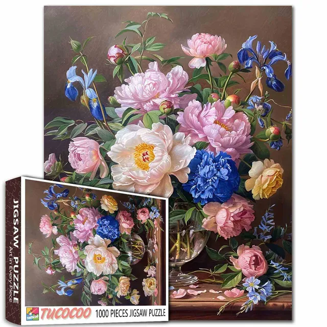 tucocoo-elegant-peony-bouquet-puzzle-1000-teile-blumen image 1