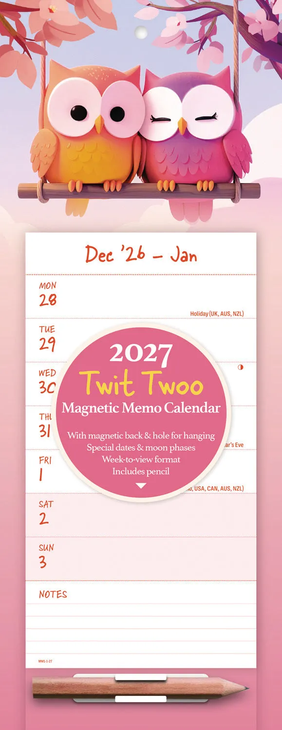 otter-house-twit-twoo-magnetkalender-2027-wochenkalender-mit-notizfeld image 1