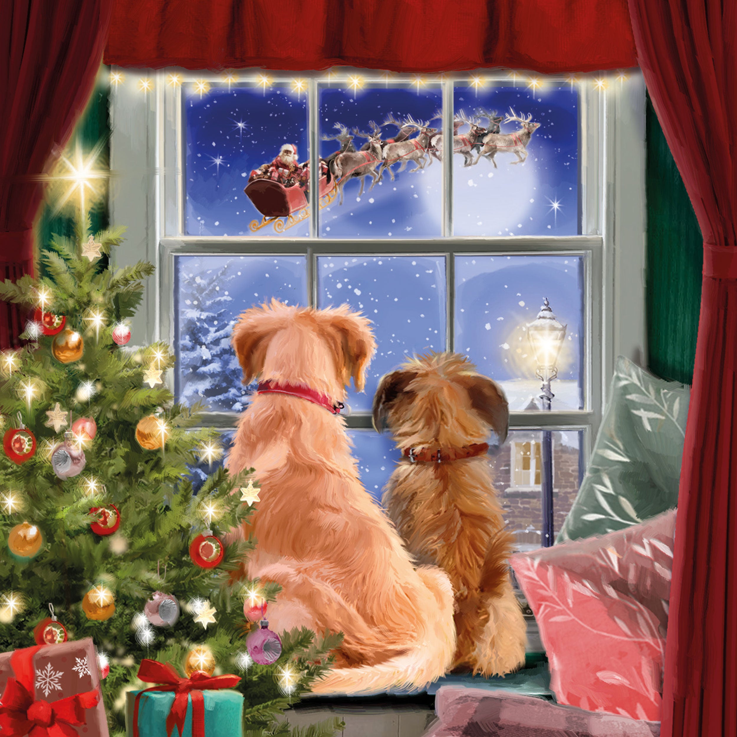 otter-house-christmas-watching-santa-weihnachtskarte-10er-pack image 1