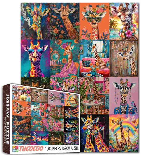 tucocoo-whimsical-giraffe-life-puzzle-1000-teile-giraffe image 1