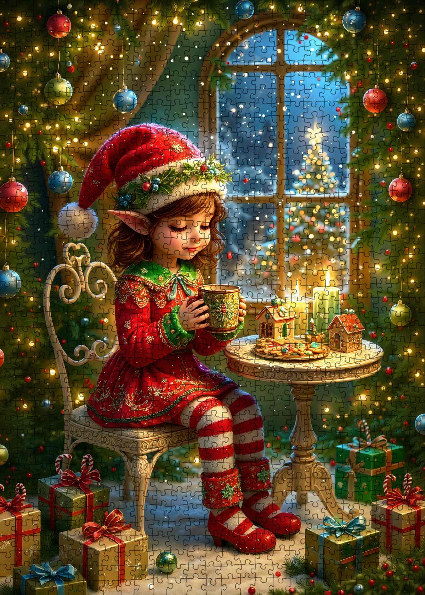 tucocoo-holiday-elf-candlelight-puzzle-1000-teile-weihnachten image 2