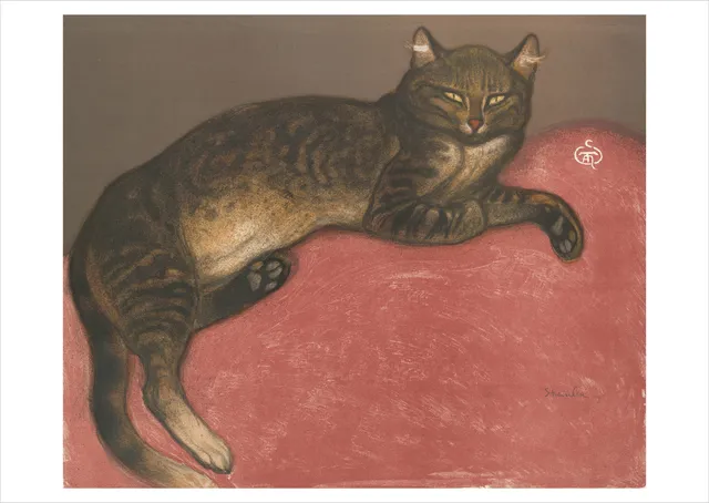 pomegranate-steinlen-cat-on-a-cushion-postkarte-katze image 1