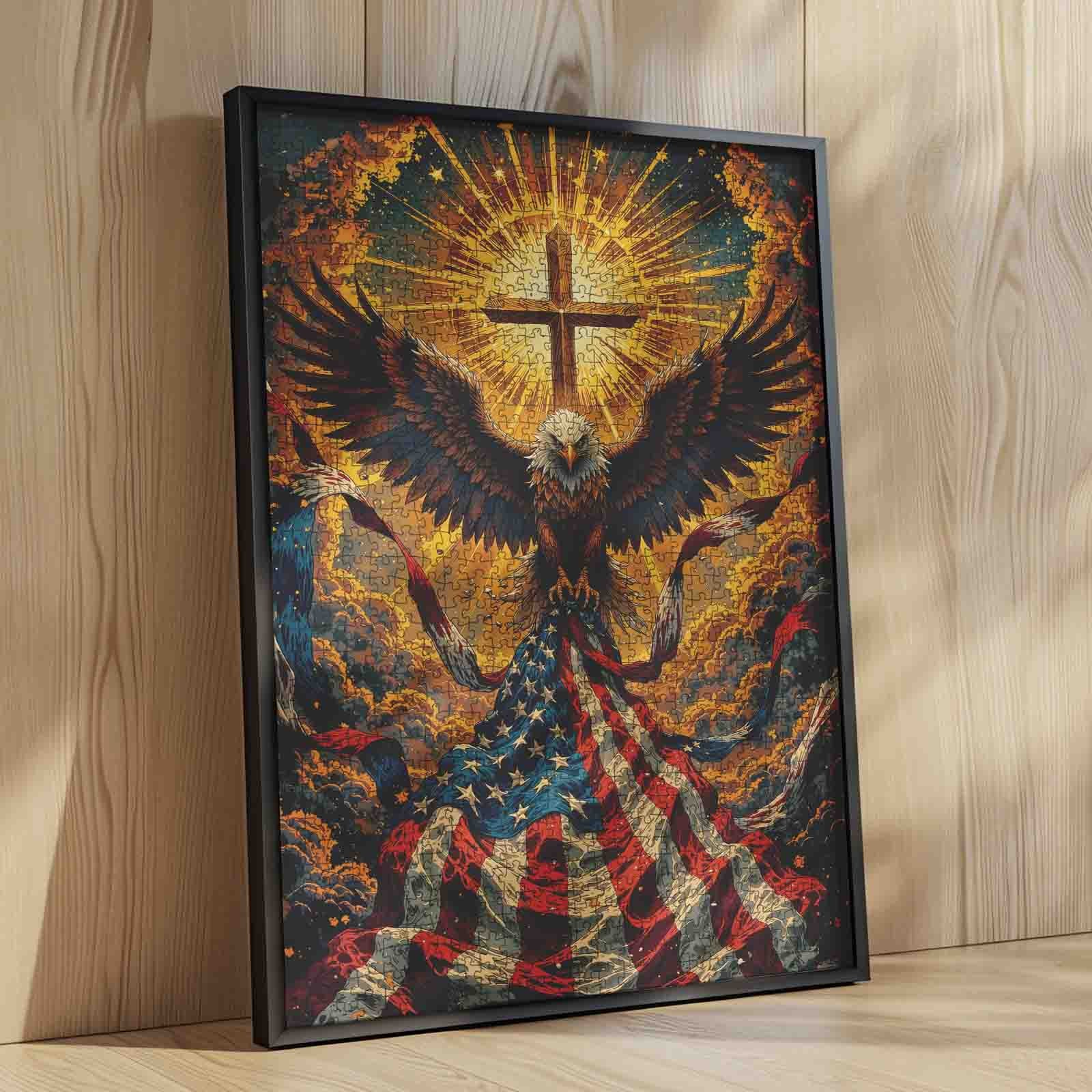 tucocoo-faithful-eagle-glory-puzzle-1000-teile-kreuz image 4